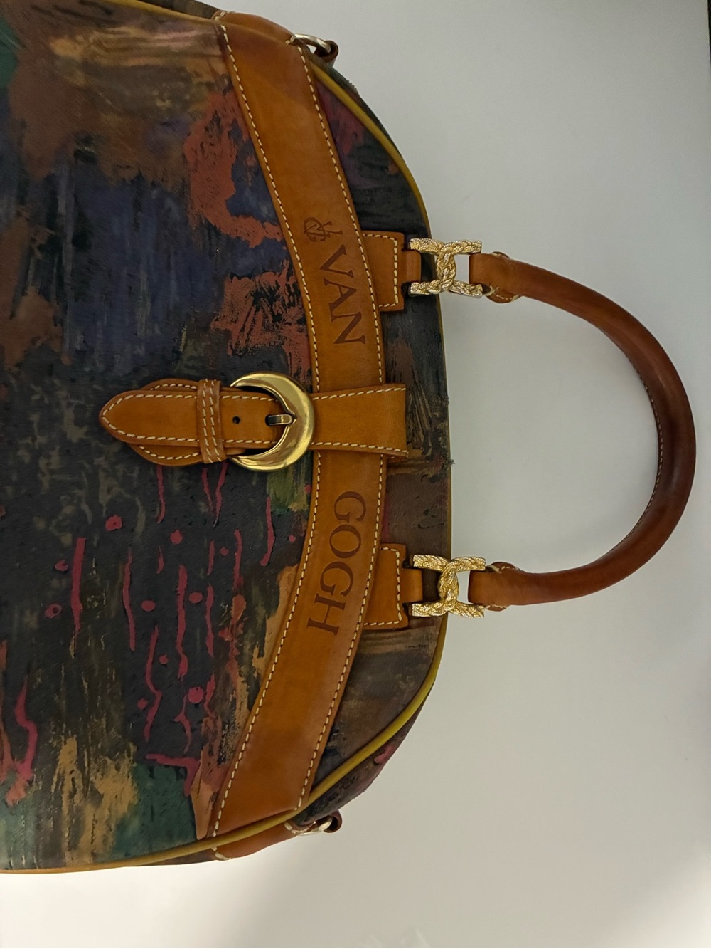Van Gogh Leather-Trim Multicolor Satchel - Picture 2 of 11